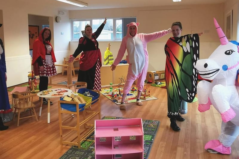 The staff from Great Holm Pre-School gave the children a surprise this morning as they walked in to find some of their favourite teaching staff had changed into unicorns.
