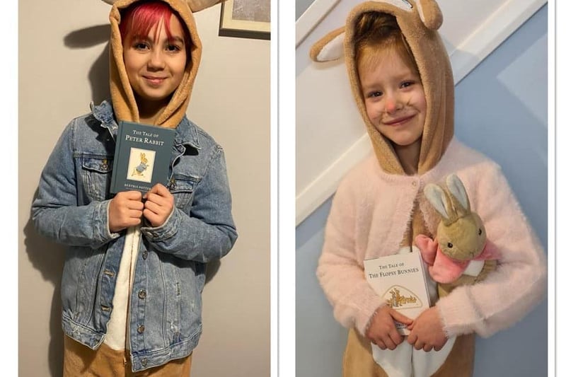 Cousins Nevaeh and Darcey made a pact to dress up as Peter and Flopsy Rabbit.