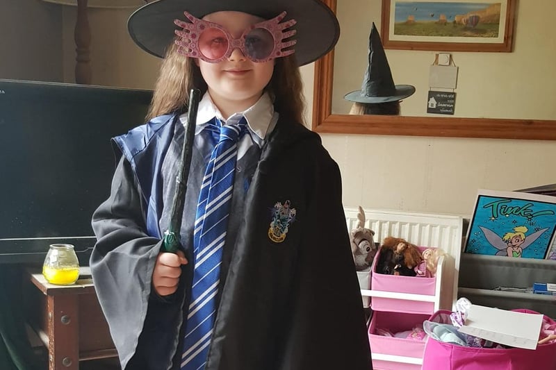 Elizabeth-May, 7, has turned into her favourite Harry Potter character, Luna Lovegood.