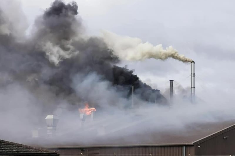 The blaze in Heckington Business Park. Photo: Andrew Bradley EMN-210403-140431001