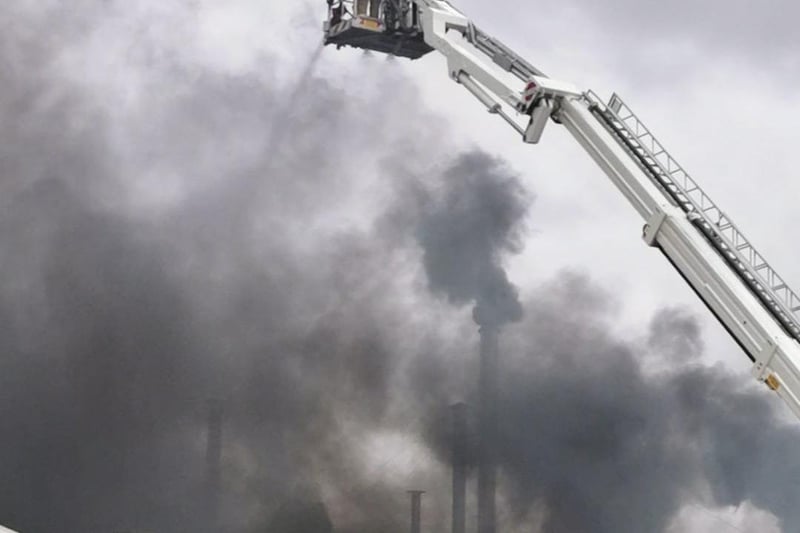 The blaze in Heckington Business Park. Photo: Andrew Bradley EMN-210403-140420001