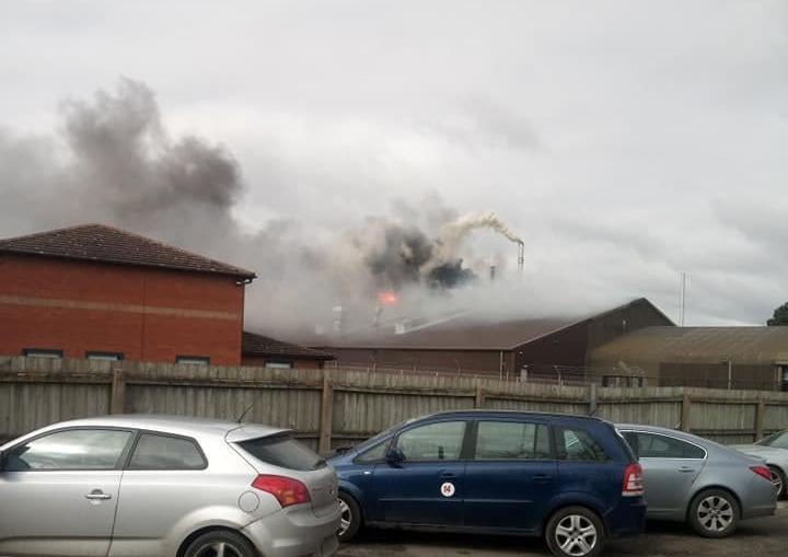 The blaze in Heckington Business Park. Photo: Andrew Bradley EMN-210403-140551001