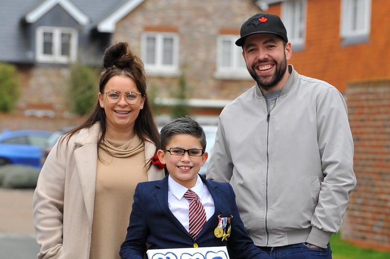 Vinnie, 8, completed 100 laps of his home estate, accompanied by his proud parents, in honour of his hero Captain Sir Tom Moore