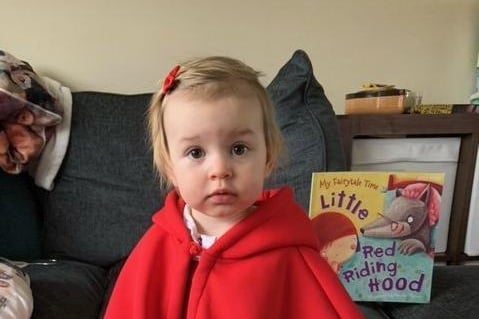 Matilda, 17 months old, from Bexhill, as Red Riding Hood SUS-210503-103232001