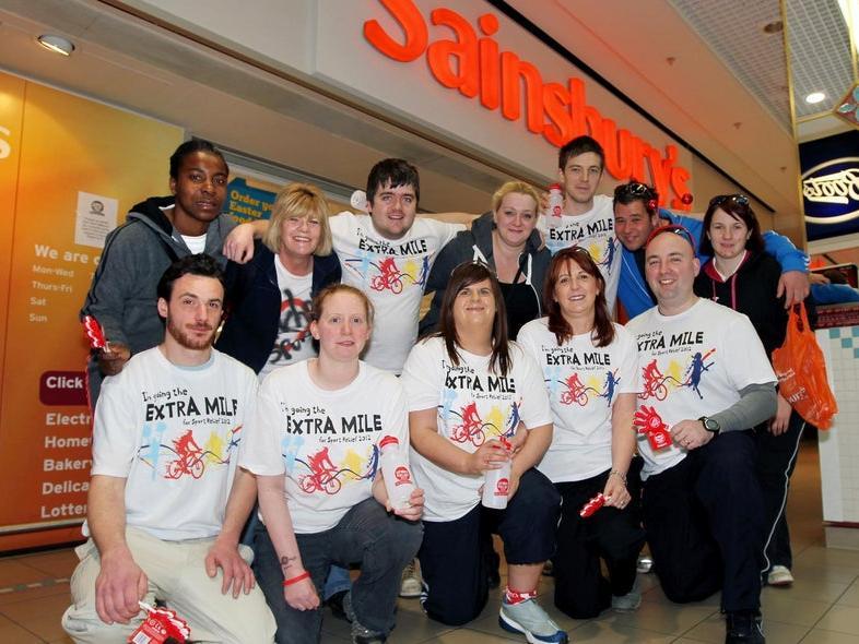 More than 30 Sainsbury's staff set off to walk seven miles to Stoke Bruerne for Sport Relief in 2012.