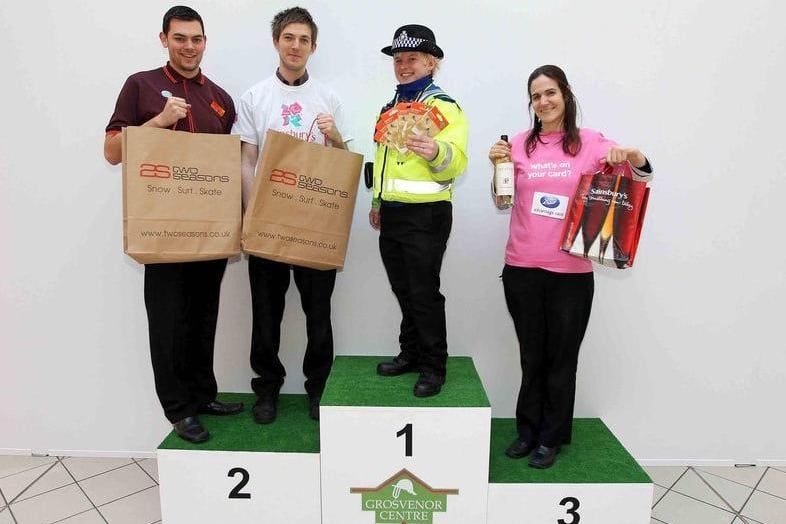 Nathan Austin, supervisor and Jono Abrams, bakery manager from Sainsburys, won second place prizes at a volleyball competition in 2012. PCSO Rachael Barber bagged first place prizes for the police and Michelle Langston, from Boots, got third.