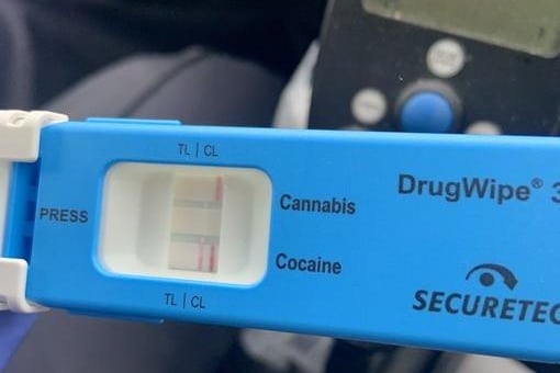 Driver failed a roadside drug wipe showing positive for cocaine