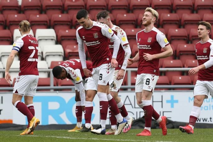 His spectacular form in front of goal continued with two in three minutes which set Cobblers on their way. The first was a magnificent free-kick, the second a towering header. Got through plenty of work off the ball too. Outstanding again... 9