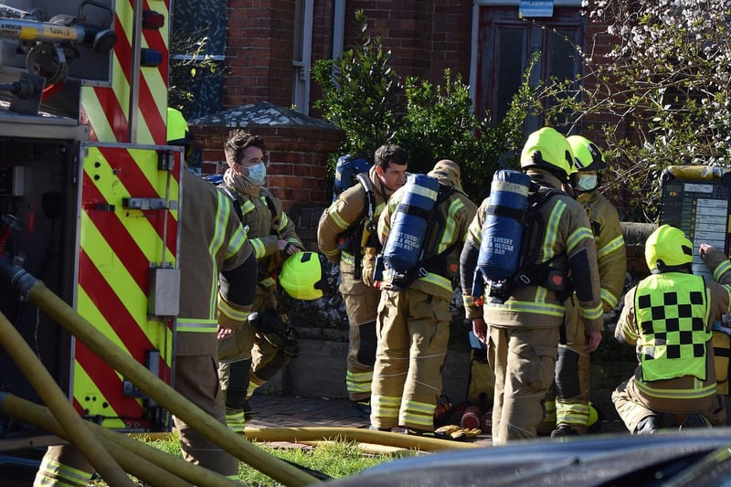 Multiple appliances were sent to Enys Road after a fire broke out in a residential home. Photo: Dan Jessup