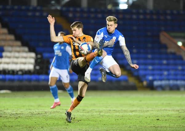 Sammie Szmodics in action for Posh against Hull. Photo: David Lowndes.