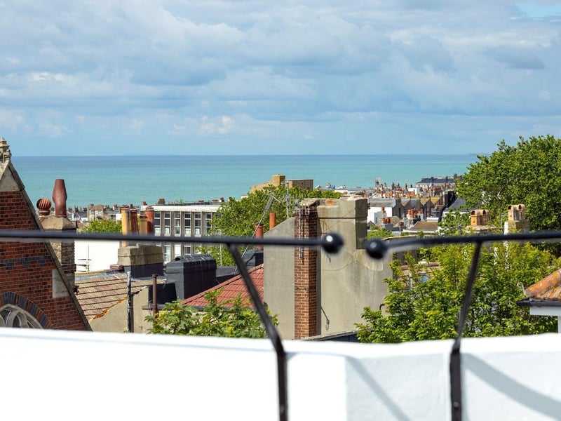 A fantastic sea view over the town from the roof top terrace.