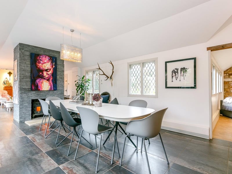 A breathtaking open plan kitchen/dining/family room.