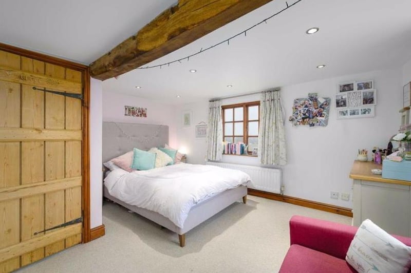 One of the bedrooms at Wiggerland Wood Farm, off Banbury Road in Bishops Tachbrook. Photo by ehB Residential