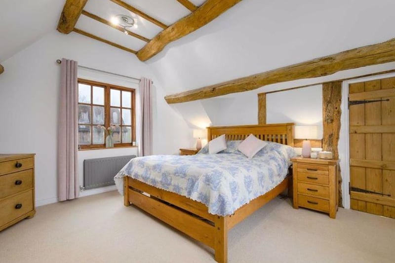 One of the bedrooms at Wiggerland Wood Farm, off Banbury Road in Bishops Tachbrook. Photo by ehB Residential