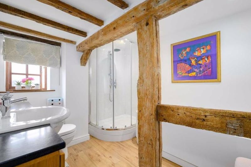 One of the bathrooms at Wiggerland Wood Farm, off Banbury Road in Bishops Tachbrook. Photo by ehB Residential