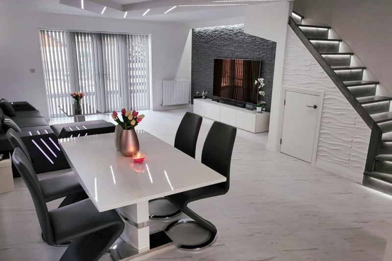 Dine in style witht he open plan dining area.