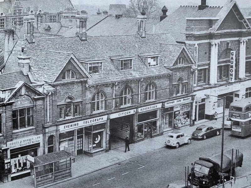 This picture is not so much an aerial view as one taken from an elevated position. It shows the Broadway offices (roughly opposite Tesco today) which were home to the Peterborough Telegraph from 1950 to 1971. The paper was then owned by EMAP – a company which at its peak employed more than 1,000 people in Peterborough alone. You can also see the old Gaumont theatre in the picture.