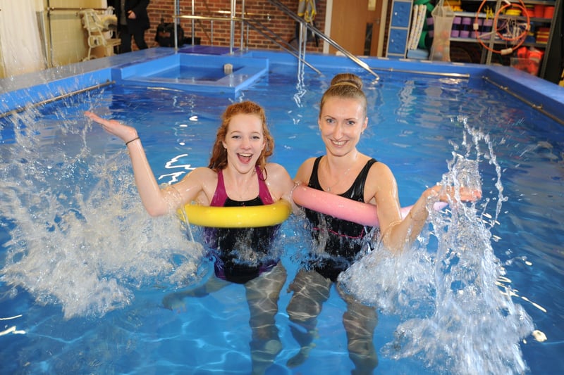 Pool lifeguards Courtney Hammond and Katrzyna Odrzywolek in 2018 EMN-180116-172817009