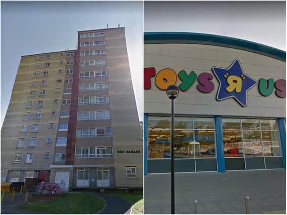The Gables and Toys 'R' Us have been named among the nine buildings Milton Keynes people want to see levelled.