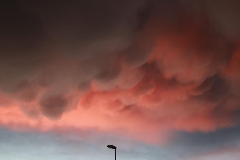 Mammatus clouds over Worthing, March 11, 2021
