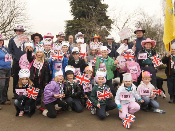 15th Kettering (Avondale) Scouts take part in the Crazy Hats Walk at Wicksteed Park on Mother's Day 2012
