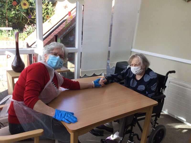 Mrs Adams with her daughter Hilary at The Lodge Care Home in Hemel Hempstead