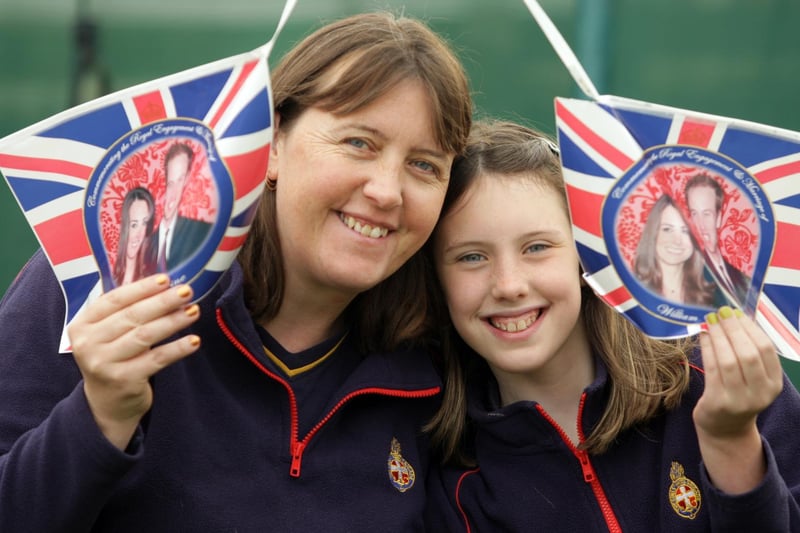 Mother and daughter Lisa and Eleanor Adams (12) from Higham Ferrers chosen to represent Northamptonshire Girls Brigade at the Royal Wedding in 2011