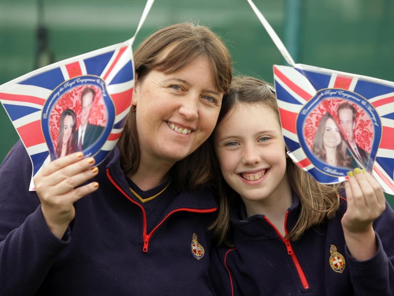 Mother and daughter Lisa and Eleanor Adams (12) from Higham Ferrers chosen to represent Northamptonshire Girls Brigade at the Royal Wedding in 2011