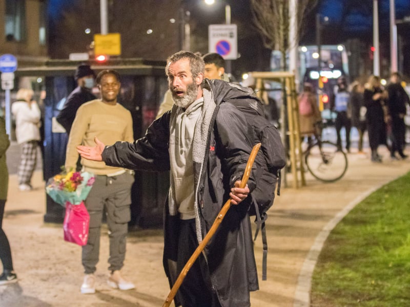 Police clash with demonstrators at Valley Gardens in Brighton