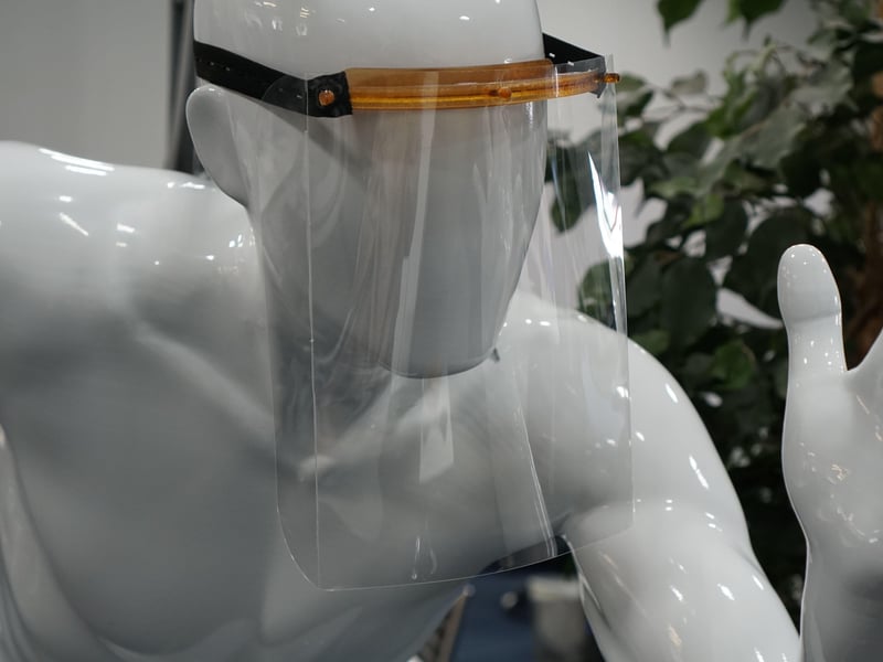Photocentric's 3D printed face mask made at the start of the Covid-19 pandemic.