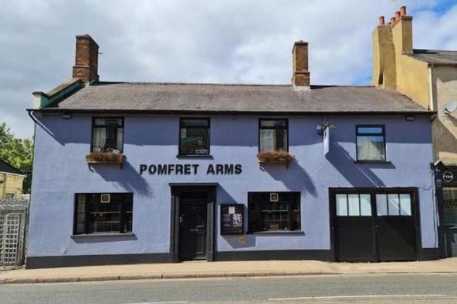 The Pomfret Arms, situated in Cotton End, has a small central bar that has six handpumps serving both the front opened-out room and rear bar. The brewery and a function room are in a separate building that can be found in their beer garden. One Cotton End beer is usually available along with ales from Great Oakley.