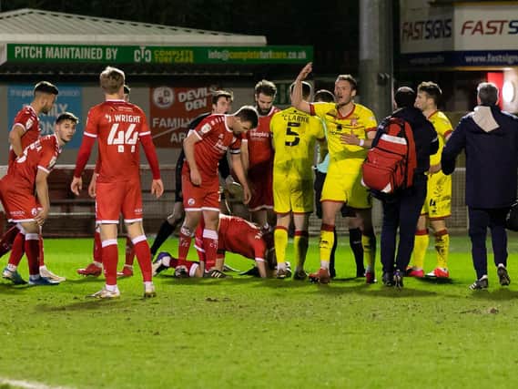 Reds win a penalty in injury time. Picture by UK Sports Images Ltd