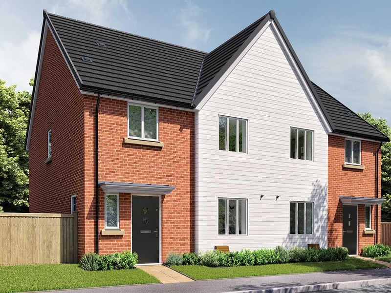 A three bedroom semi-detached home with parking, offering a spacious kitchen/dining area with French doors to the garden, cloakroom and separate living room. Upstairs, in addition to the family bathroom, bedroom one has an en suite. Priced at £429,000 and sold through Linden Homes - Fox Hill.