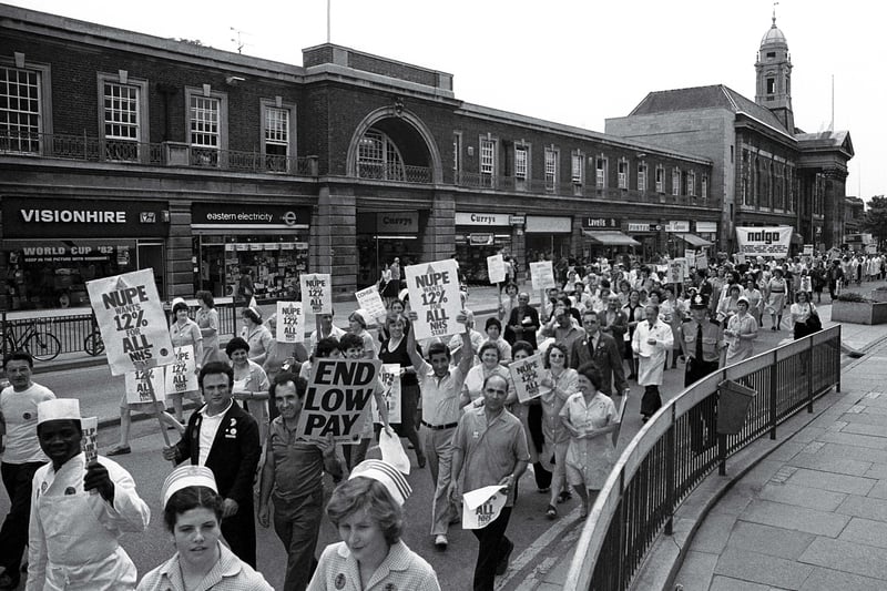 Do you recognise anyone on the pay protest march in Peterborough in 1982?