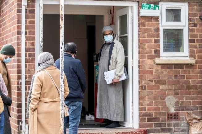 Pop-up coronavirus vaccination clinic at Northampton Mosque and Islamic Centre on Clare Street, Northampton