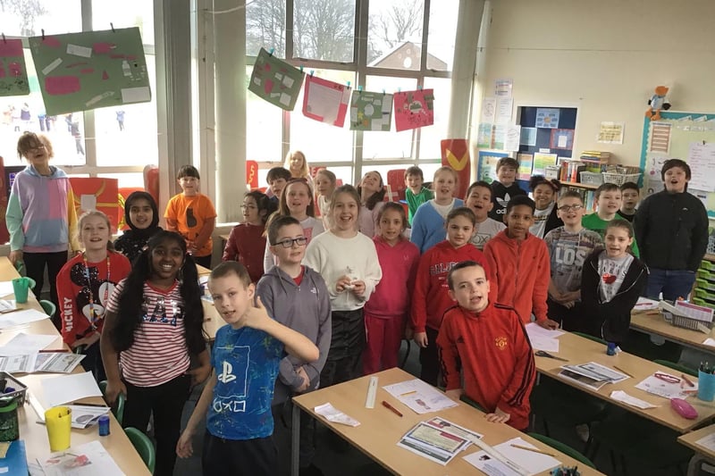 Harriers Academy Pelican class Comic Relief: Pelicans class (Year 5) enjoying red nose non-uniform day (wear something that makes you happy)