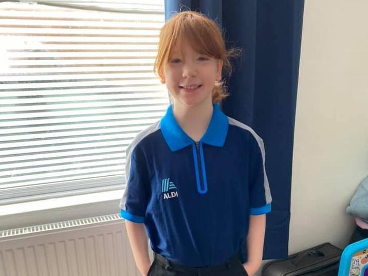 "My daughter, Violette, has a super hero day. She decided to dress up like her step dad, Richard, who has worked throughout the pandemic. Violette said that she is proud to wear the Aldi uniform as they are superheroes too!"