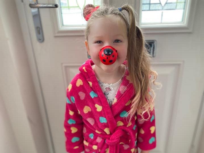 "Pj and crazy hair at Grange Park Pre-School today!"
