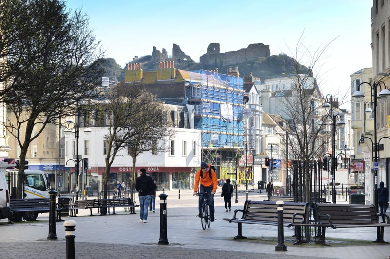 Coronavirus: Hastings town centre pictured on day one of the  UK lockdown. SUS-200324-111249001