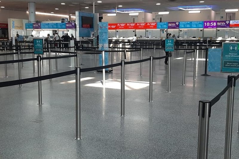 This picture was taken at Gatwick Airport in August 2020 at the height of the holiday season. Picture by Fiona Lawrence