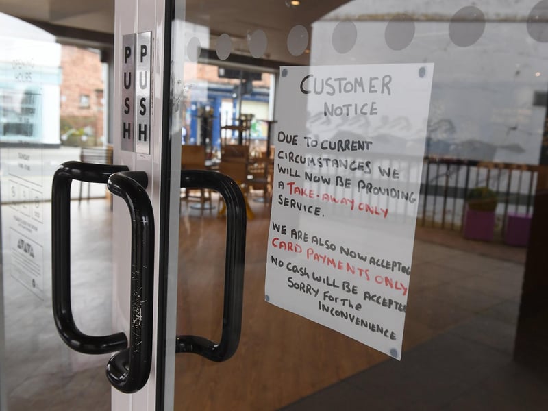 Catering establishments were among the first to have to close, such as Costa in Sleaford. EMN-210323-114115001