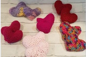 Jenni Istiawan, Julie James, Jodi Rogers, Jessica Foster-Edwards, Natasha Batchelor and Pam Moriarty-Moule collected handmade hearts to give to NHS staff to hand out to patients and families in hospital during the coronavirus pandemic.