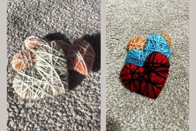 Abigail Brooke, 18, made hand-embroidered hearts to help combat loneliness during the pandemic. The money raised from selling the hearts was donated to Papyrus UK, the national charity dedicated to the prevention of young suicide.