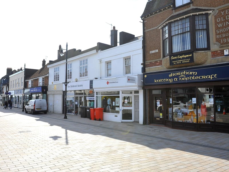 The fifth most common place people arrived from was Adur, with 232 arrivals in the year to June 2019. Pictured is East Street in Shoreham