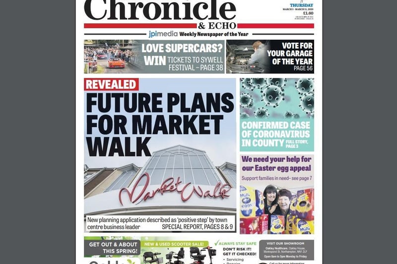 The first mention of coronavirus on the front page of the Chron was on March 5, 2020, after the first case was confirmed in the county.
