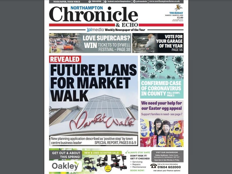 The first mention of coronavirus on the front page of the Chron was on March 5, 2020, after the first case was confirmed in the county.