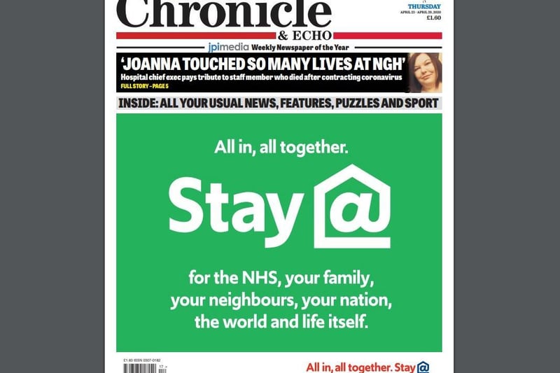 The message was clear in the April 23 edition of the Chron. The Government paid for advertising in local newspapers across the country to deliver the Stay At Home message.