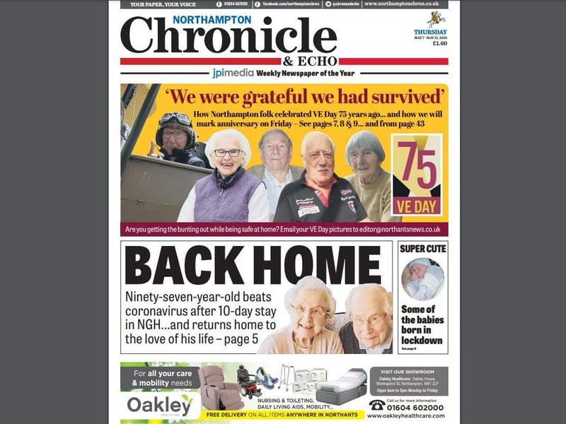 On May 7, the Chron featured the heartwarming story of an elderly couple back home after surviving coronavirus. We also marked the 75th anniversary of VE Day.