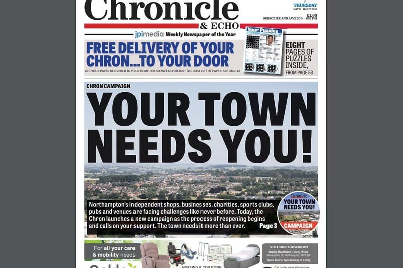 The impact on town traders has been huge during the pandemic.On May 21, the Chron launched a new campaign - Your Town Needs You - to support our independent businesses. This campaign has continued throughout the different lockdowns.