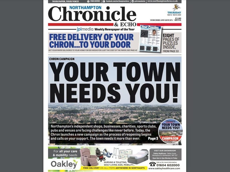 The impact on town traders has been huge during the pandemic.On May 21, the Chron launched a new campaign - Your Town Needs You - to support our independent businesses. This campaign has continued throughout the different lockdowns.
